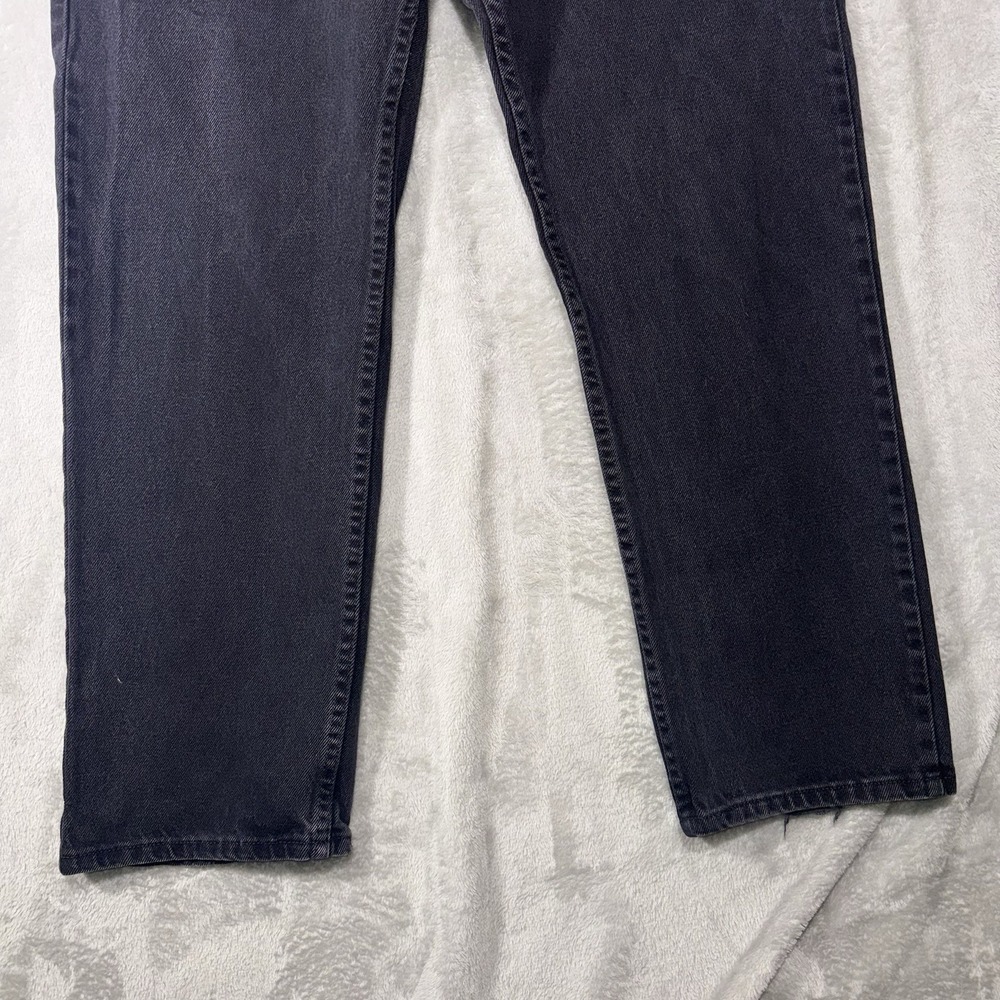 Wrangler Jeans Five Star Mens 35x33 Relaxed Fit Straight Black Denim 100%Cotton - Picture 3 of 8